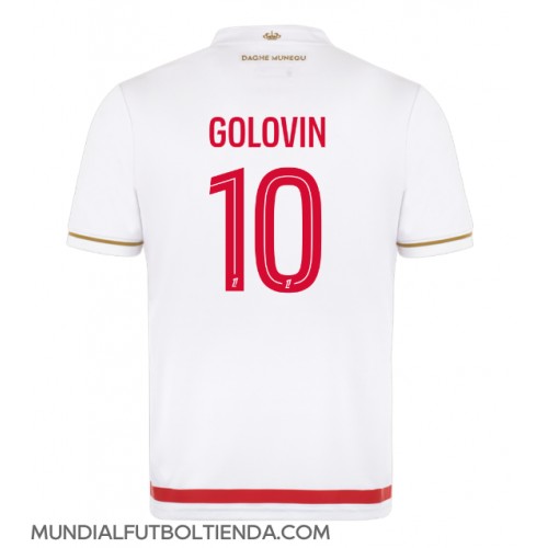 Camiseta AS Monaco Aleksandr Golovin #10 Primera Equipación Replica 2025-26 mangas cortas